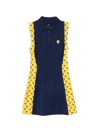 Marine Serre Moon-print Sleeveless Mini Dress In Blue
