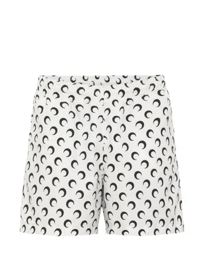 Marine Serre Moon-print Swim Shorts In White
