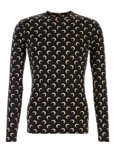 Marine Serre Moon-print T-shirt In Black