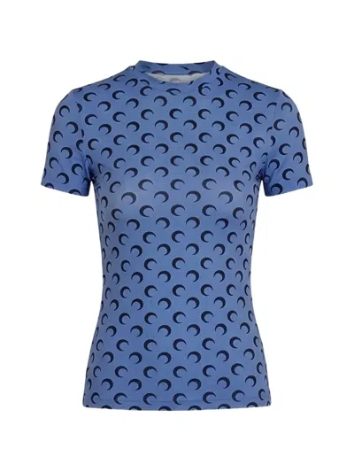 Marine Serre Moon-print T-shirt In Blue