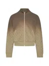 Marine Serre Moon Pattern Zipper Sweatshirt In Brown