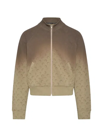 Marine Serre Moon Pattern Zipper Sweatshirt In Multi