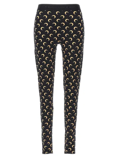 Marine Serre Moon-printed Stretch Leggings In Black