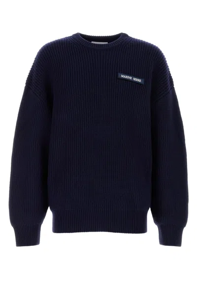 MARINE SERRE MARINE SERRE NAVY BLUE WOOL SWEATER