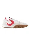 Marine Serre White Recycled Nylon And Leather Sneakers With Crescent Moon Motif In White
