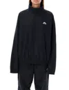 Marine Serre High-collared Black Nylon Track Jacket