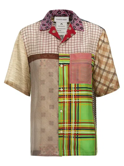 MARINE SERRE MULTICOLOR PRINTED SILK SHIRT