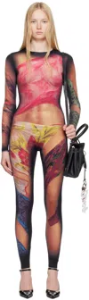 Marine Serre Draped State Catsuit Featuring Artistic Print