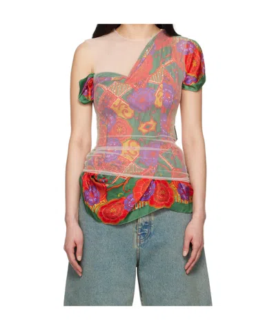 MARINE SERRE MULTICOLOR REGENERATED SILK SCARVES LAYER TOP