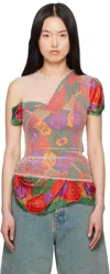 Marine Serre Multicolor Regenerated Silk Scarves Layer Top In Mu00 Multicolor