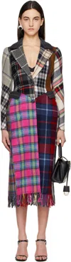 Marine Serre Multicolor Regenerated Tartan Scarves Fitted Coat In Mu00 Multicolor