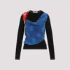 Marine Serre Regenerated Silk Scarves Draped Top In Multicolor