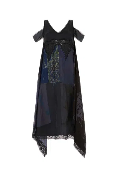 Marine Serre Multicolor Silk Dress In White