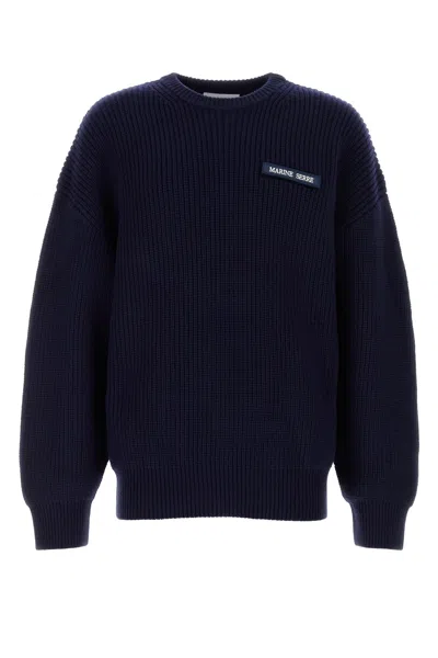 MARINE SERRE NAVY BLUE WOOL SWEATER