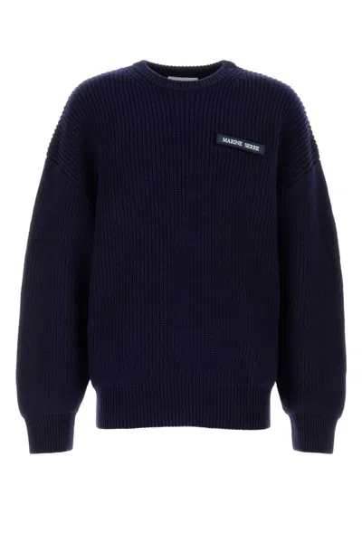 MARINE SERRE MARINE SERRE NAVY BLUE WOOL SWEATER