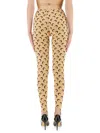 Marine Serre Beige Recycled Moon Jersey Stirrup Leggings In Brown