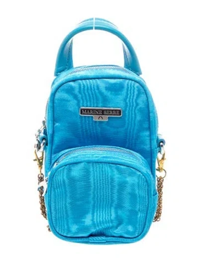 Pre-owned Marine Serre Nylon Backpack In Blue