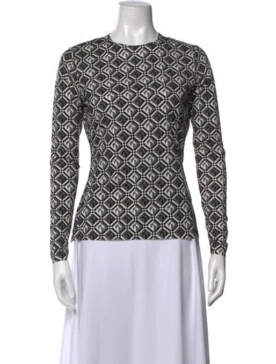 Pre-owned Marine Serre Nylon Graphic Print Top In Black