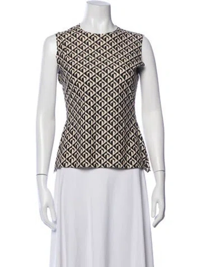 Pre-owned Marine Serre Nylon Graphic Print Top In Black
