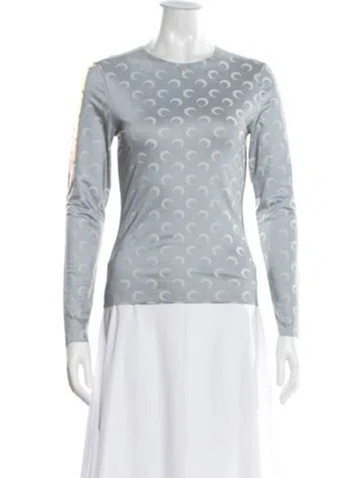 Pre-owned Marine Serre Nylon Graphic Print Top In Gray