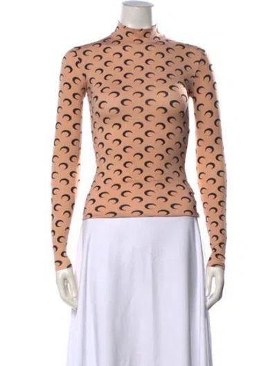 Pre-owned Marine Serre Nylon Graphic Print Top In Neutrals