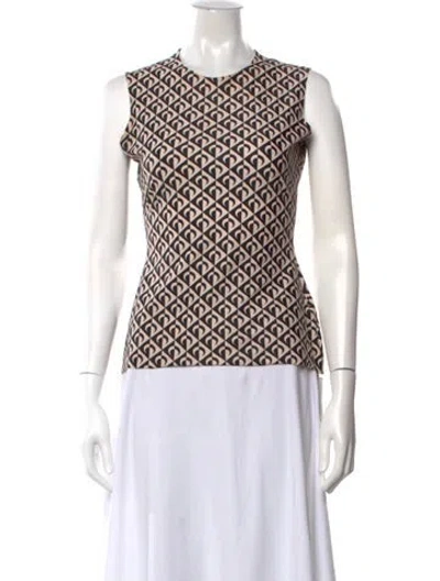 Pre-owned Marine Serre Nylon Graphic Print Top In Neutrals
