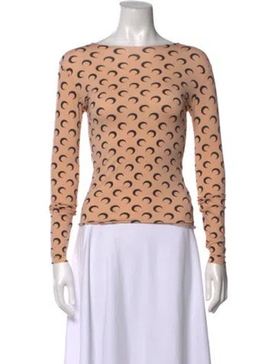 Pre-owned Marine Serre Nylon Graphic Print Top In Neutrals