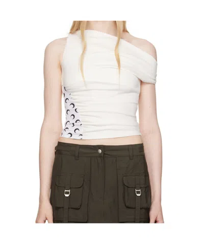 Marine Serre Off Shoulder Top In White