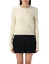 Marine Serre Moon Jacquard Knit Fitted Sweater In Neutral