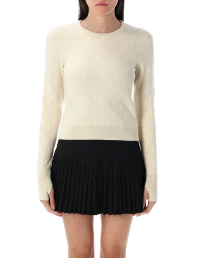 Marine Serre Off White Moon-jacquard Sweater In Neutral