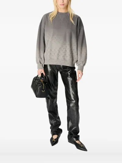 Marine Serre Ombré-effect Crew-neck Sweatshirt In Gray