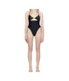 Marine Serre Black Jersey One Piece Swimsuit