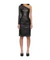 Marine Serre One Shoulder Dress In Black