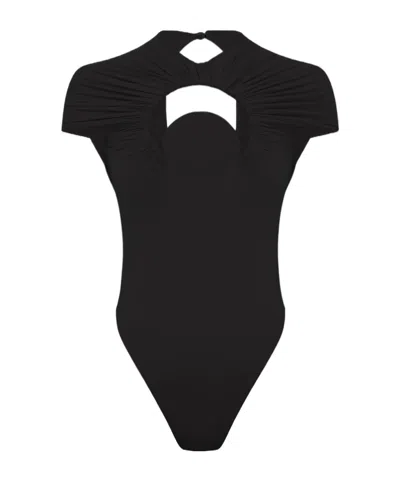 Marine Serre One-piece Swimsuit In Black