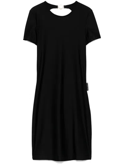 Marine Serre Open-back Jersey Mini Dress In Black
