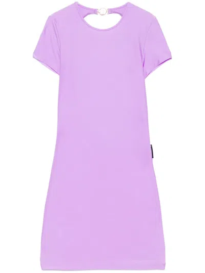 Marine Serre Open-back Jersey Mini Dress In Pink
