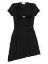 Marine Serre Open-chest Draped Mini Dress In Black