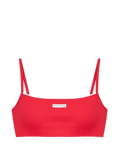 Marine Serre Organic Cotton Bra In Red