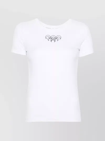 Marine Serre Organic Cotton Crew Neck T-shirt In White