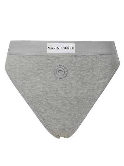 Marine Serre Organic Cotton Jersey Plain High-waist Brief In Grey