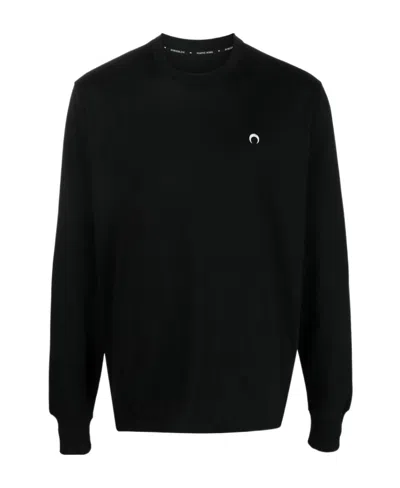 Marine Serre Organic Cotton Long-sleeve  T-shirt In Black