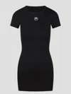 Marine Serre Black Long T-shirt With Crescent Moon Embroidered On The Front And Logo Patch On The Back In Cotton  In Black
