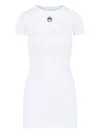 Marine Serre Organic Cotton Rib T-shirt Dress In White