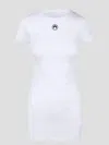 Marine Serre Organic Cotton Rib T-shirt Dress In White