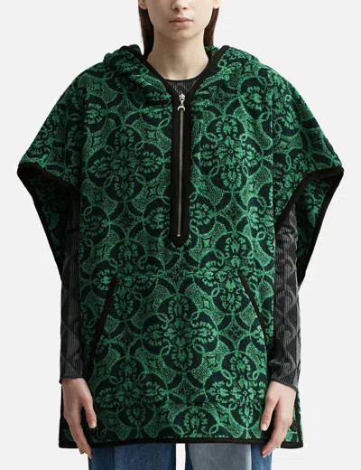 Marine Serre Oriental Towels Boxy Tailored Jacket In Green