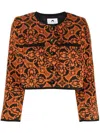 Marine Serre Oriental Towels Cropped Jacket In Orange