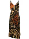 Marine Serre Ornament Jewelry-print Regenerated-silk Dress In Black