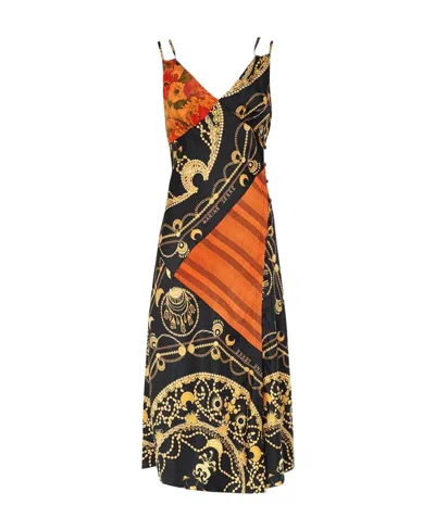 Marine Serre Ornament Jewelry-print Regenerated-silk Dress In Multi