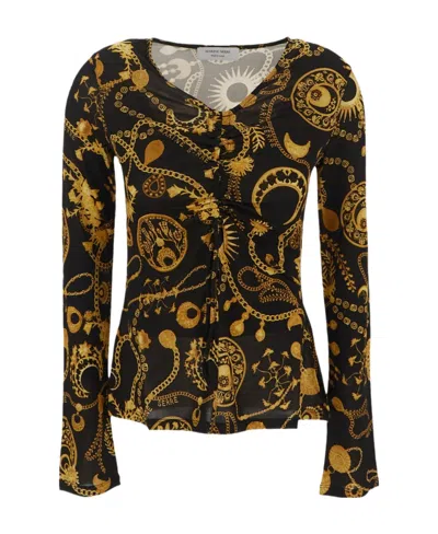 MARINE SERRE MARINE SERRE ORNAMENT MOON-PRINTED CREWNECK TOP