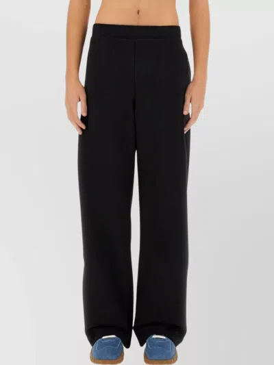 Marine Serre Oversized Wide Leg Full Length Trousers In Black